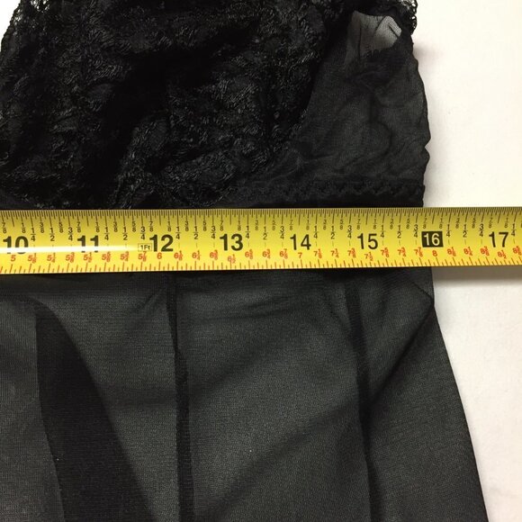 BLACK Sheer and Lace Baby Doll Chemise Size X-Large - Picture 5 of 6